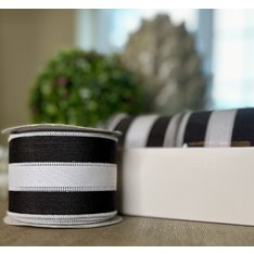 Black and White Wire Edge Ribbon Image