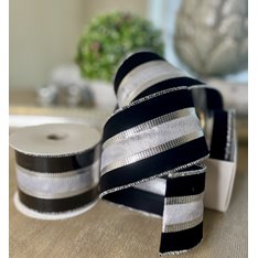 Black Velvet and Silver Wired Ribbon Image