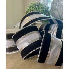 Black Velvet and Silver Wired Ribbon Image