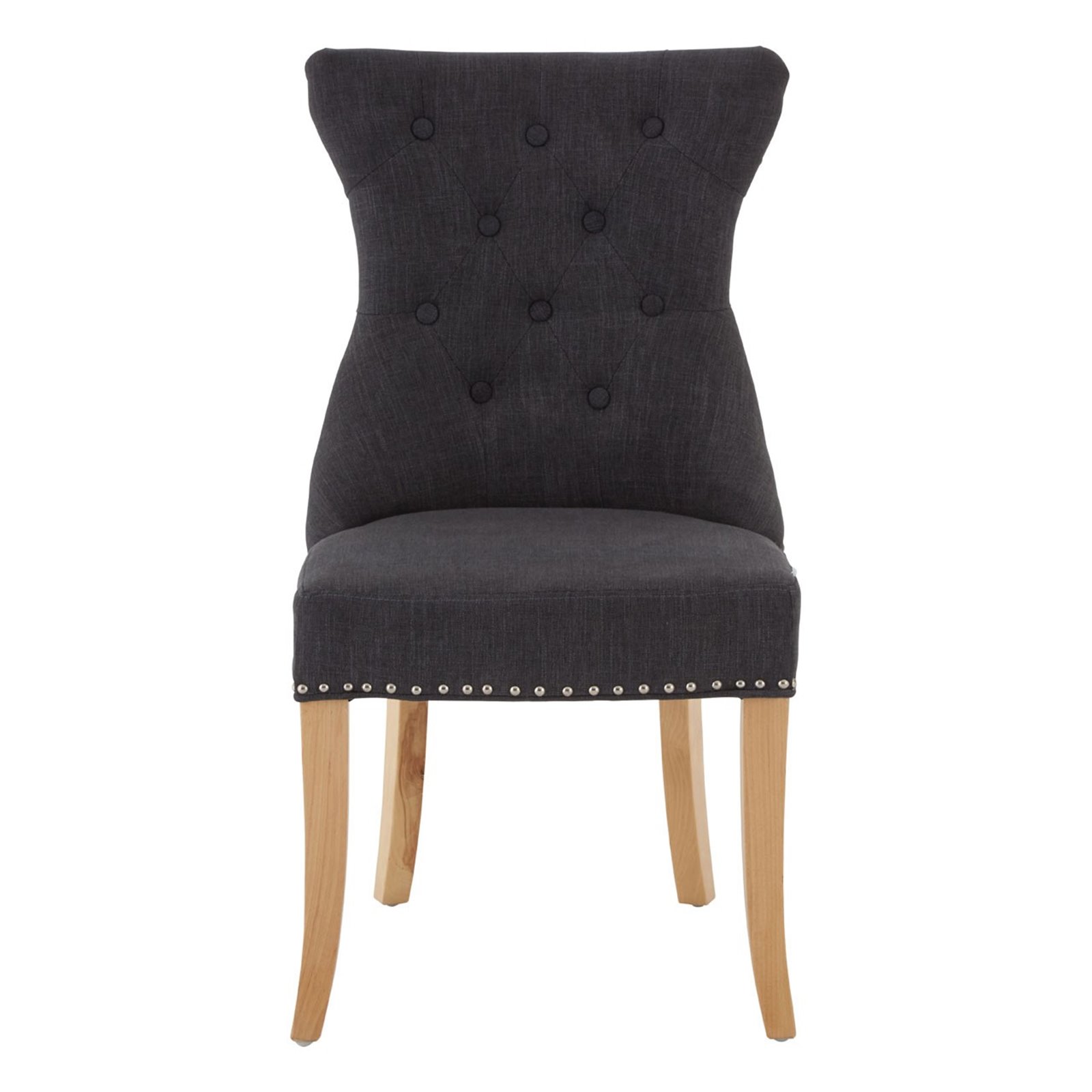 Dining Chair With Back Ring - Grey Velvet Dining Chair With Ring