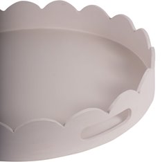 Dove Grey Scallop Edge Round Tray Image