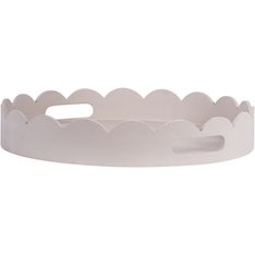 Dove Grey Scallop Edge Round Tray Image