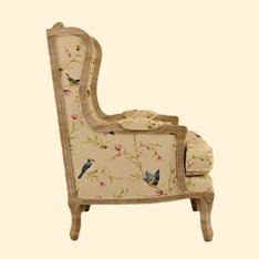 French Wing Back upholstered Armchair Image