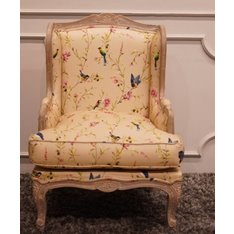 French Wing Back upholstered Armchair Image