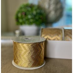 Gold Chevron Wired Ribbon Image