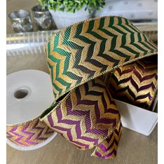 Green Chevron Wired Ribbon  Image