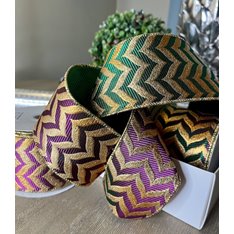 Green Chevron Wired Ribbon  Image