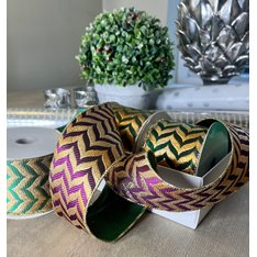 Green Chevron Wired Ribbon  Image