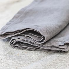 Dark Grey Lace Edge Cotton Napkin pack of 4 Image