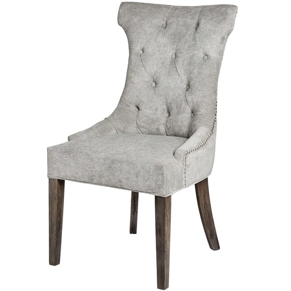 grey button dining chairs