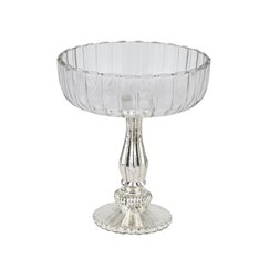 Medium Fluted Glass Bowl on Stand Image