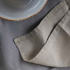 Natural Plain Edge Linen Napkin (PAIR) Image