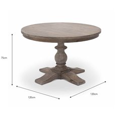 Natural Wood Round Dining Table Image