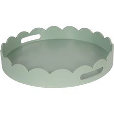 Pale Green Scallop Edge Round Tray  Image