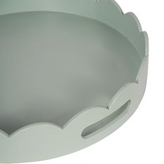 Pale Green Scallop Edge Round Tray  Image