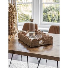 Set of 2 Rattan Scallop Edge Trays Image