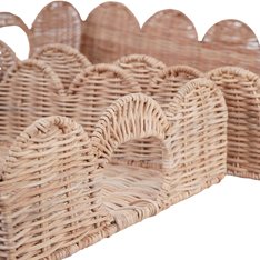 Set of 2 Rattan Scallop Edge Trays Image