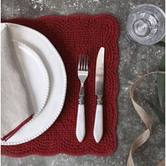 Red velvet Stonewashed placemat set of 2   Image