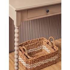 Two drawer Grey Console with bobble legs Image