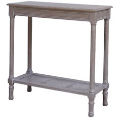 Washed Taupe Console with Cane Shelf  Image