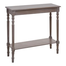 Washed Taupe Grey Console with Shelf   Image