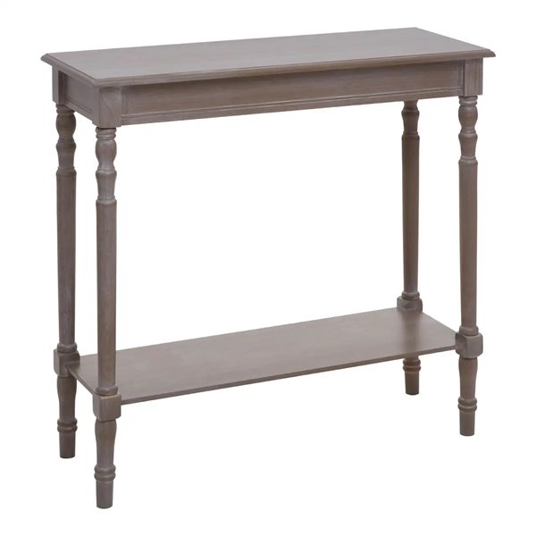 Washed Taupe Grey Console with Shelf  