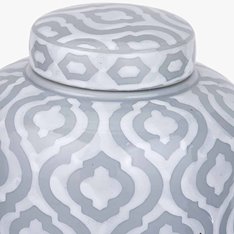 White and Grey Pattern Lidded Jar Image