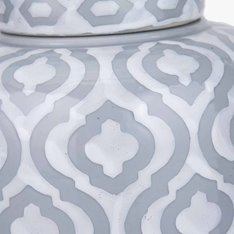 White and Grey Pattern Lidded Jar Image