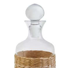 Woven Rattan Decanter Set with 2 Glasses Image